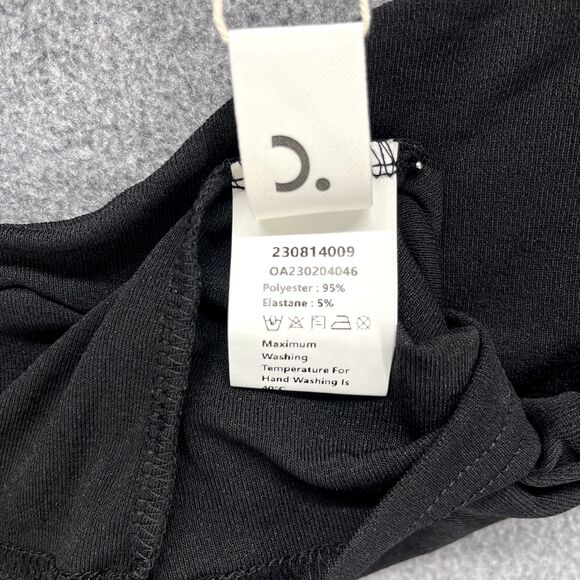 Commense Top Womens Medium Black Cutout cap Sleeve stretch semi sheer - Picture 12 of 16